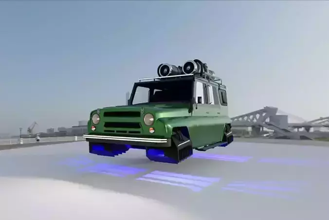 UAZ Cyber Green 3D model UAZ Cyber Green 3D model