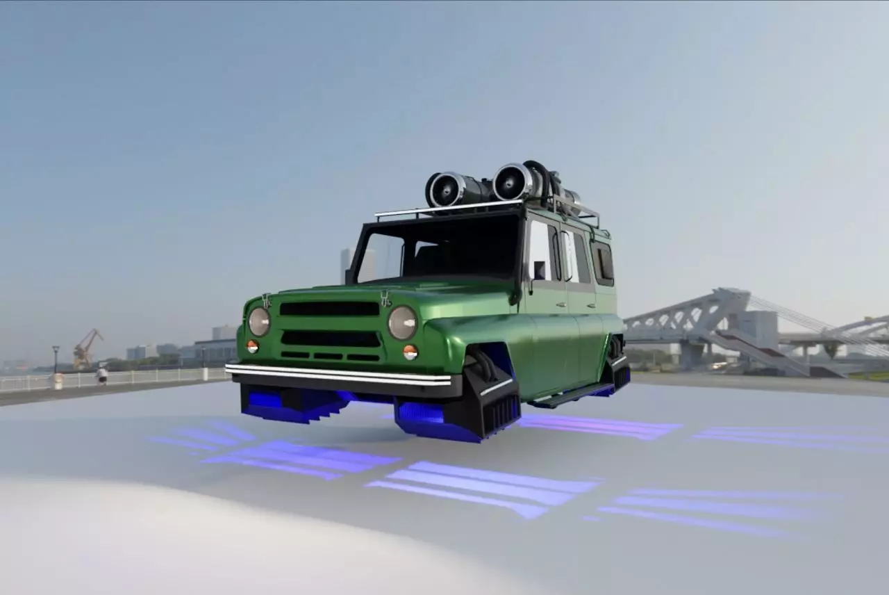 UAZ Cyber Green 3D model_0