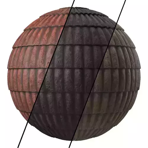 Roof Tile Materials 51- Concrete Roofing  Seamless Pbr 4k