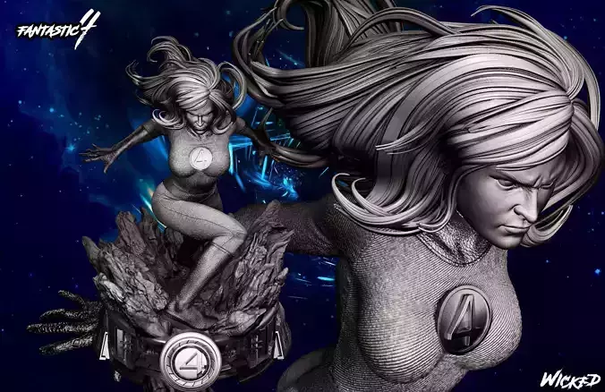 Wicked Marvel Susan Storm Sculpture ready for 3d printing