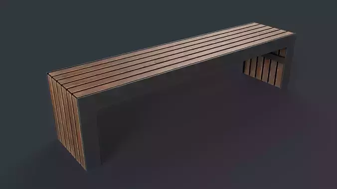 Modern Outdoor Bench 14 PBR Game Ready Low-poly 3D model