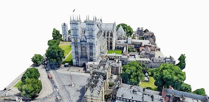 Westminster Abbey Low-poly 3D model 3