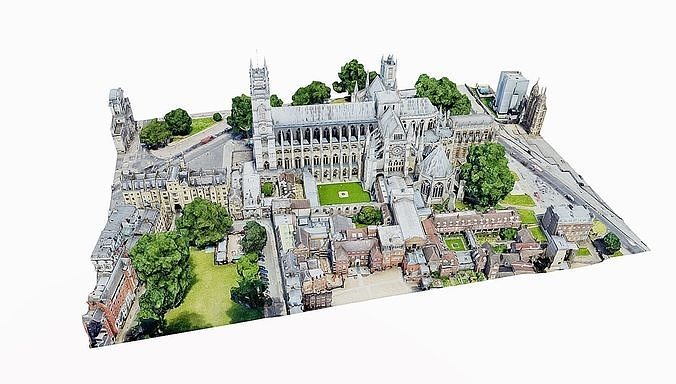 Westminster Abbey Low-poly 3D model 7