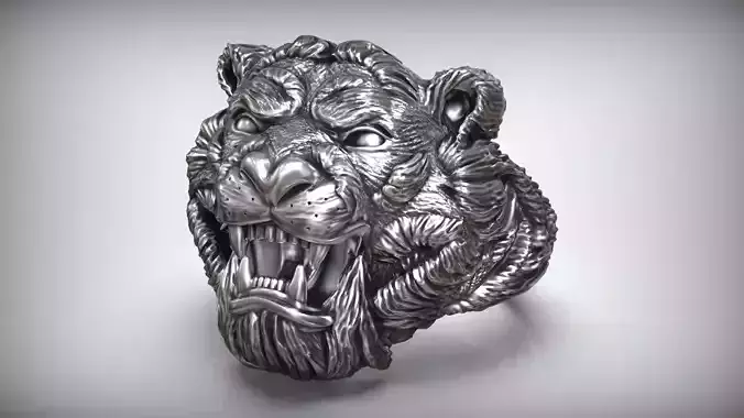 Tiger Head Nature Animal Ring