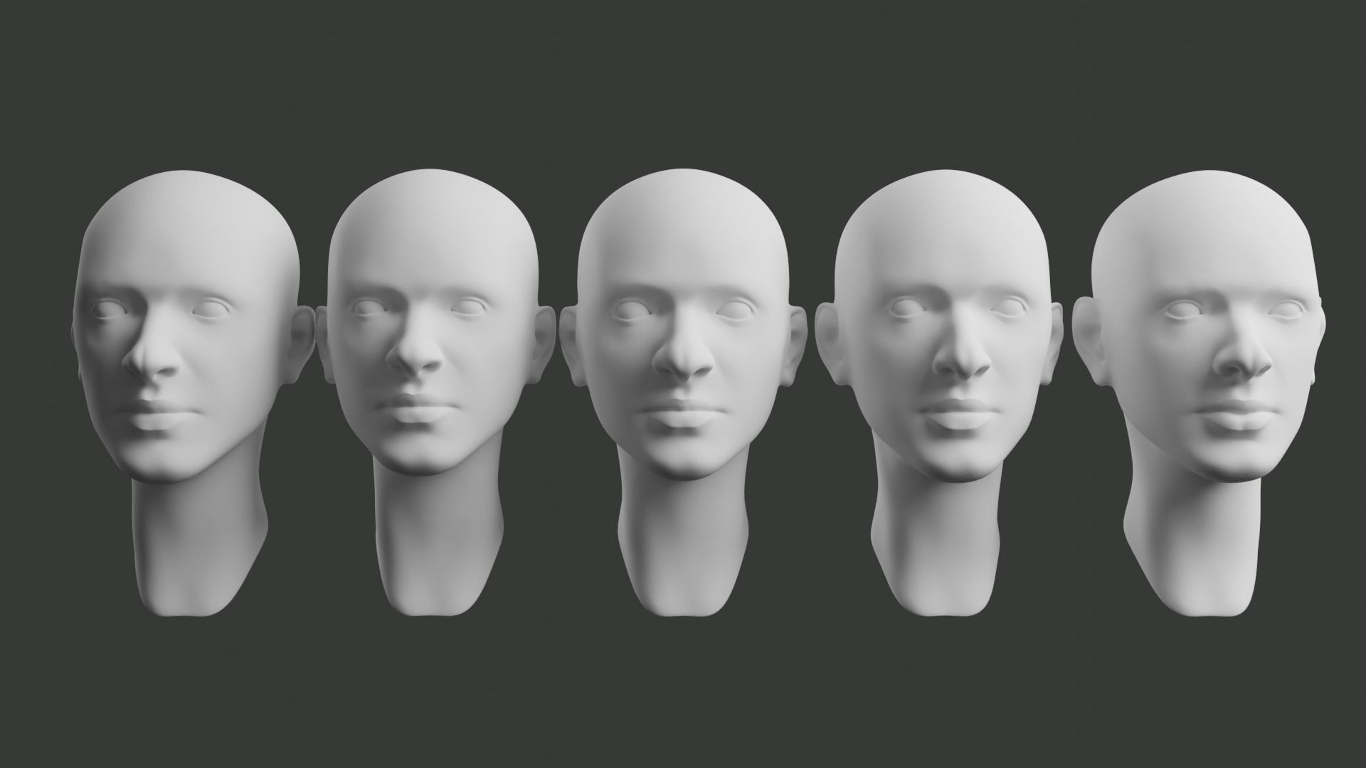 Basemesh Female Head 3D model_2