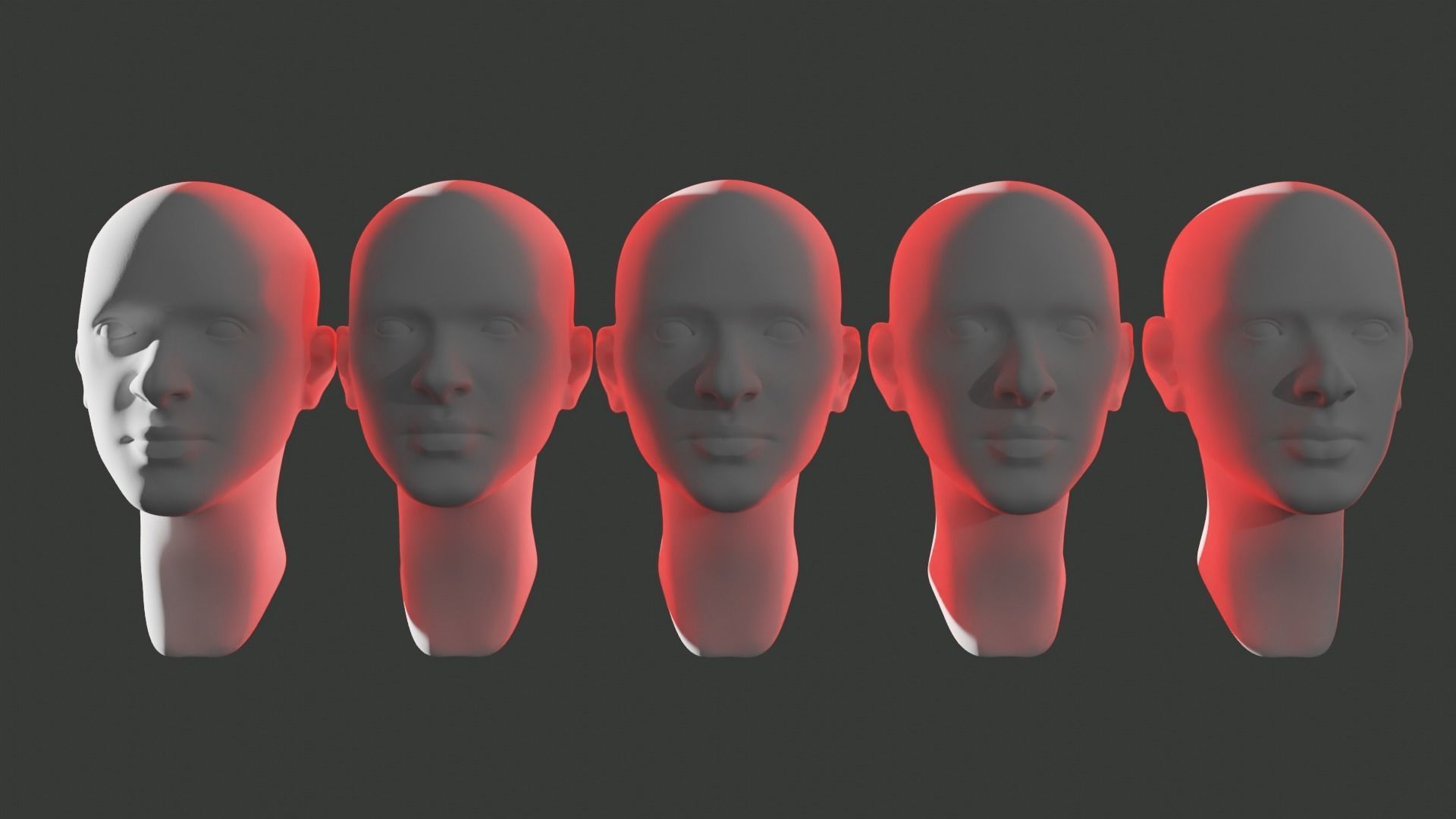 Basemesh Female Head 3D model_4