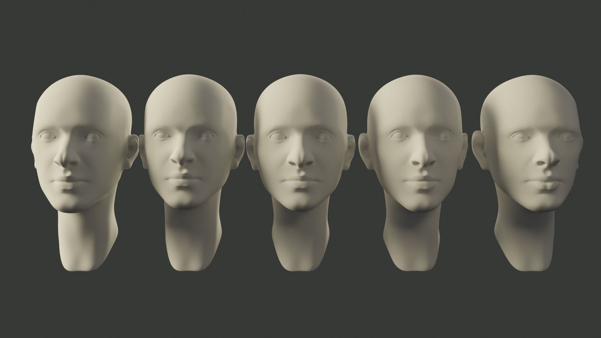 Basemesh Female Head 3D model_7