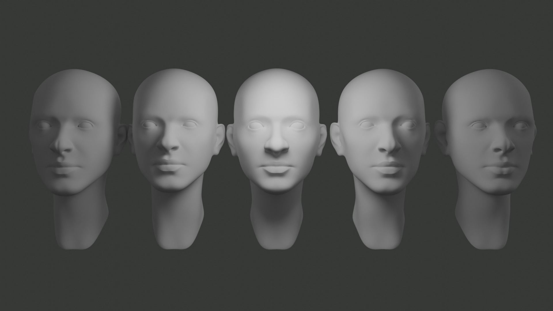 Basemesh Female Head 3D model_6