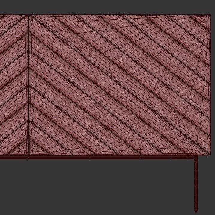 Decorative Chevron Console Walnut 3D model_5