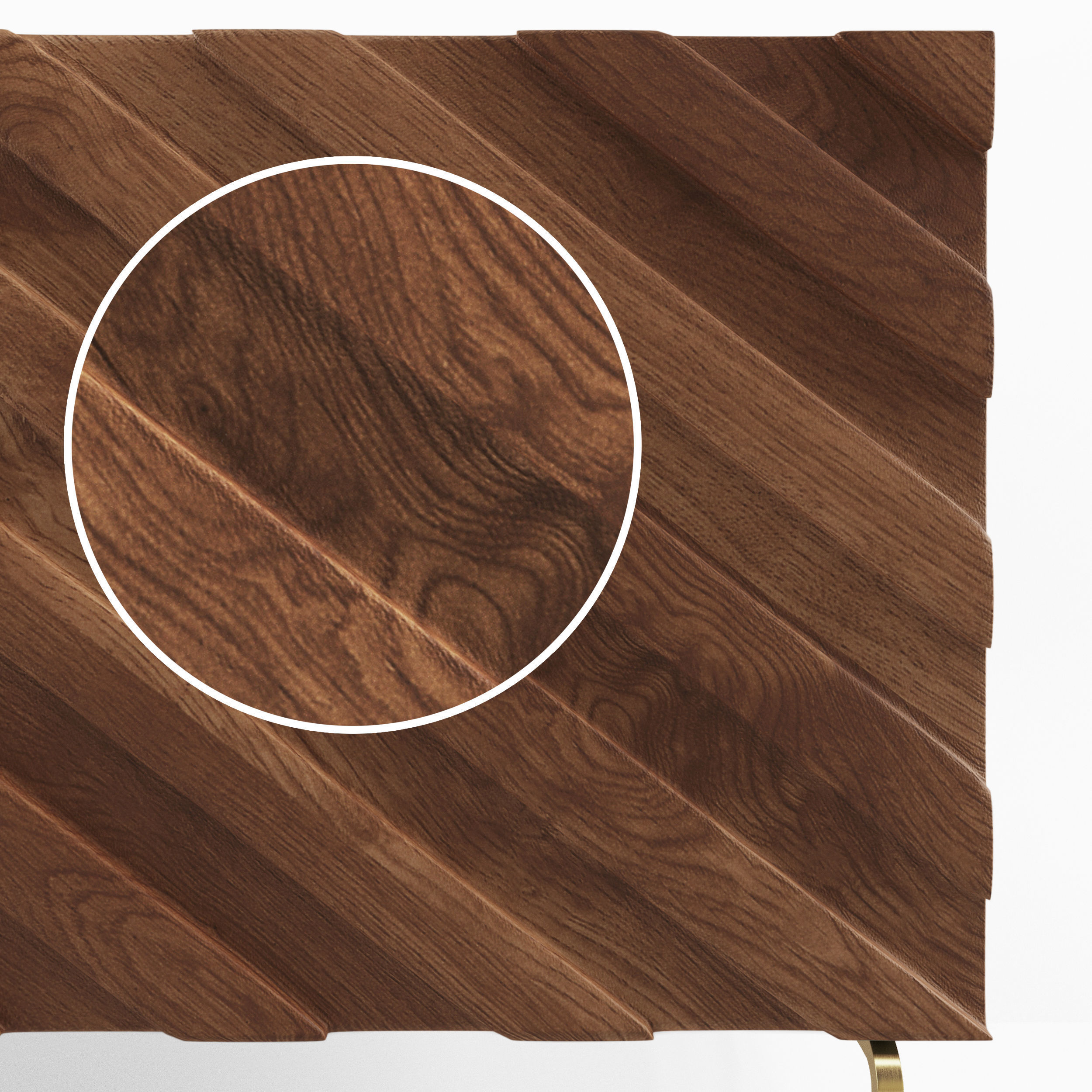 Decorative Chevron Console Walnut 3D model_1