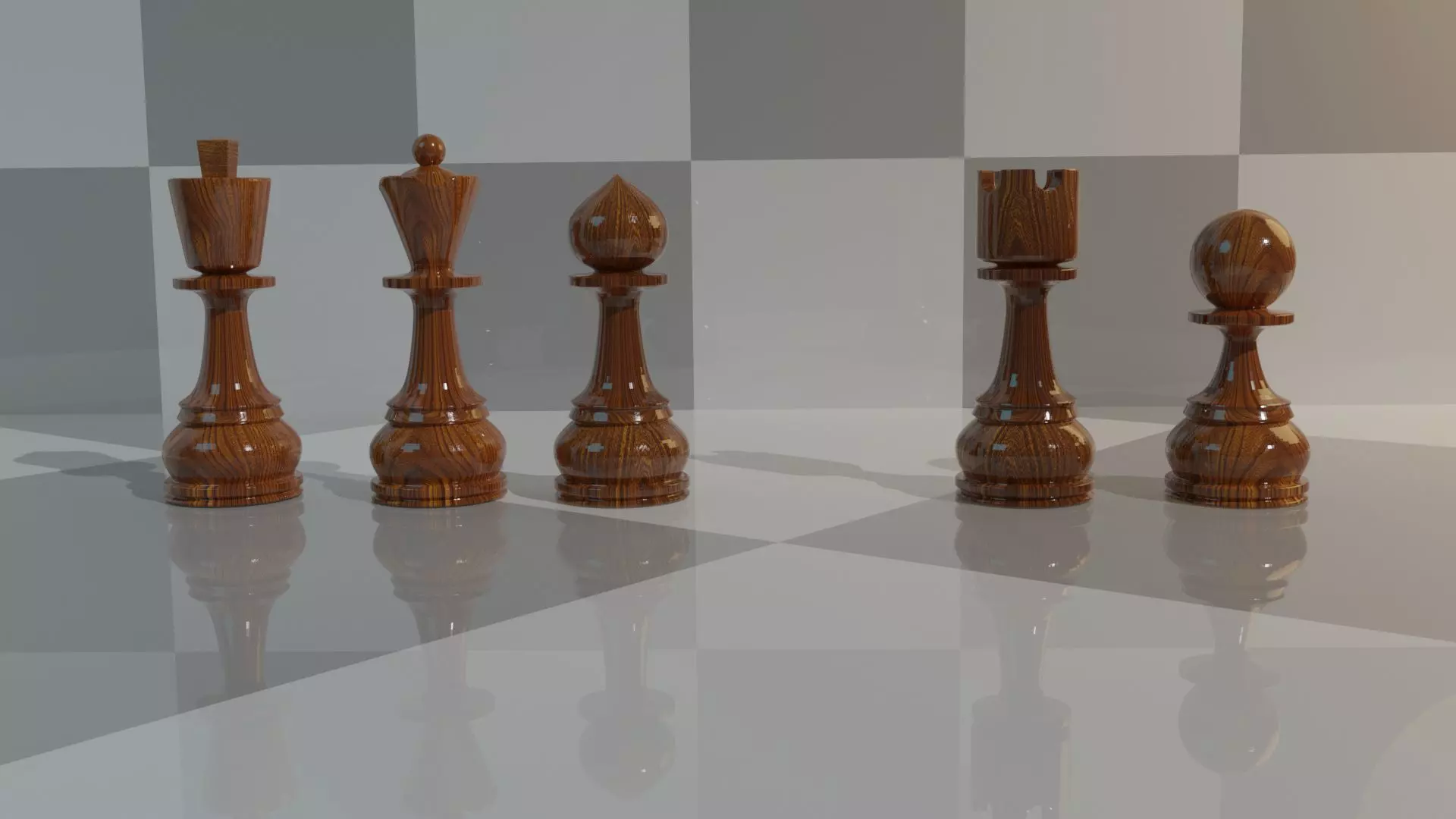 chess pieces without a chess knight Free 3D model