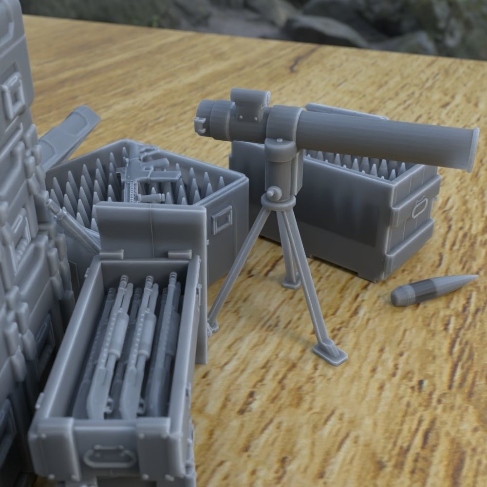 ANTI TANK ARTILLERY FOR WAR TERRAIN 1-35 SUPPORTED STL 3D print model_4