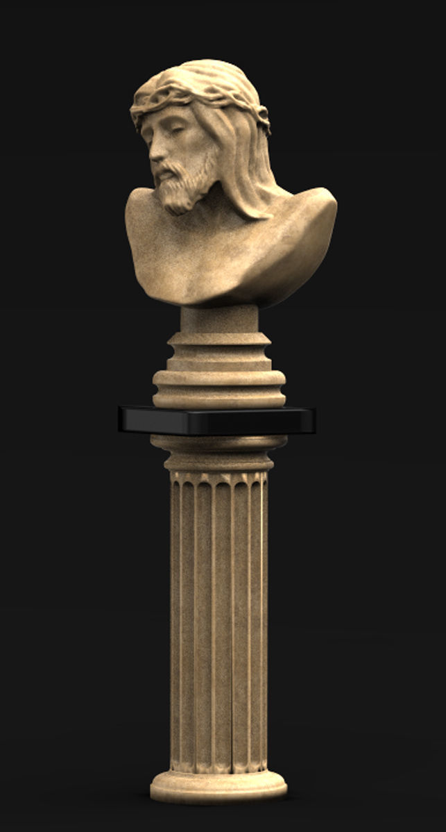 Christ Bust 3D print model_5