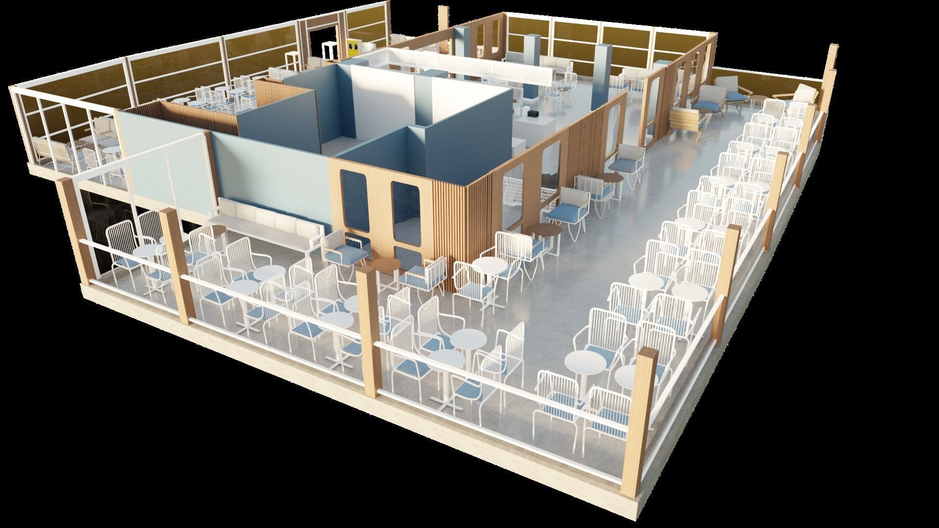 Self-service Cafe 3D model_2