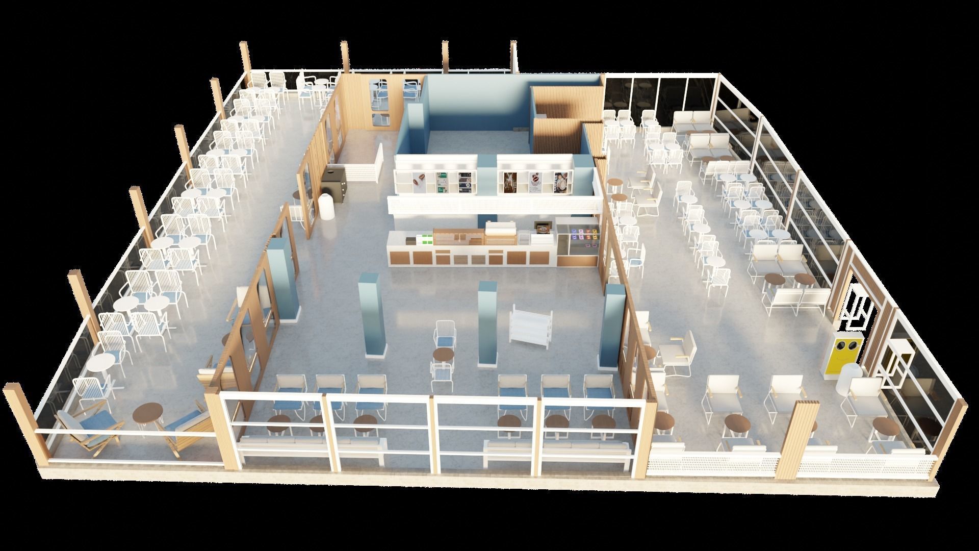 Self-service Cafe 3D model_3