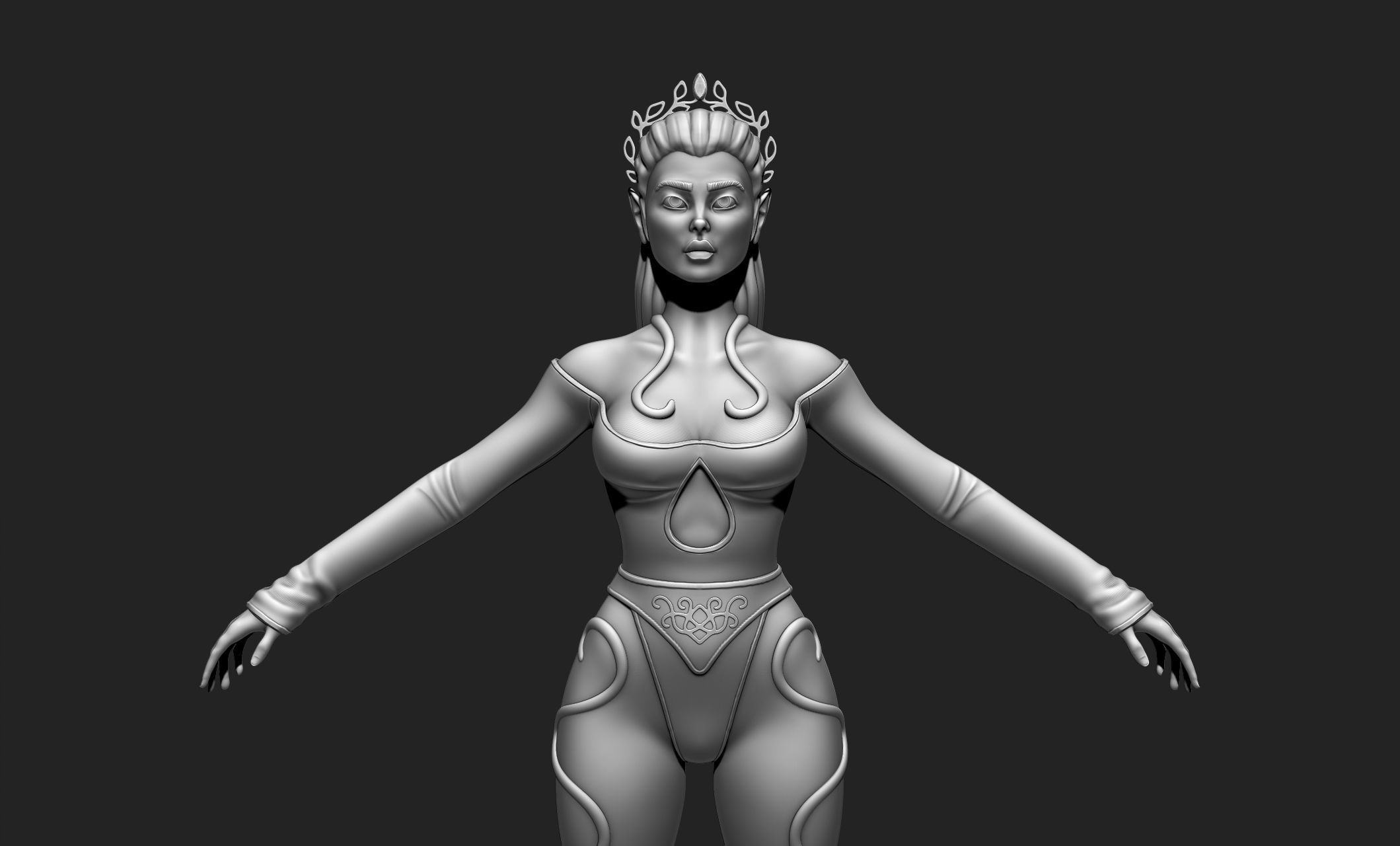 Female Elf Character - Medieval - Fantasy 3D print model_20