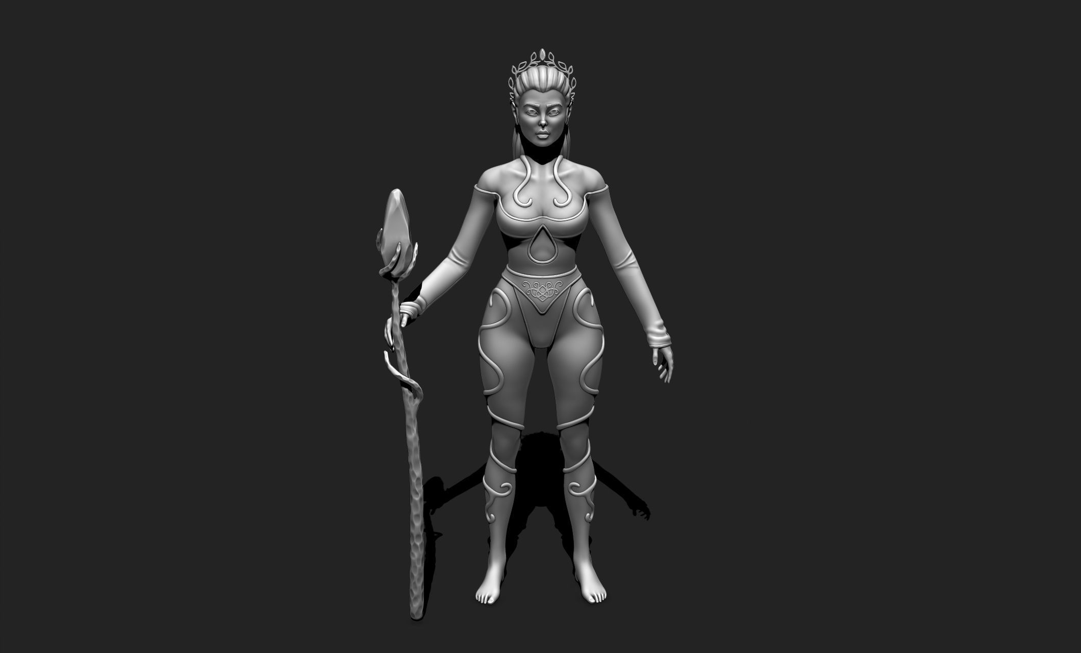 Female Elf Character - Medieval - Fantasy 3D print model_9