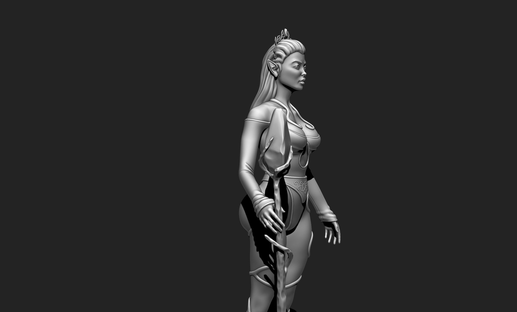 Female Elf Character - Medieval - Fantasy 3D print model_18