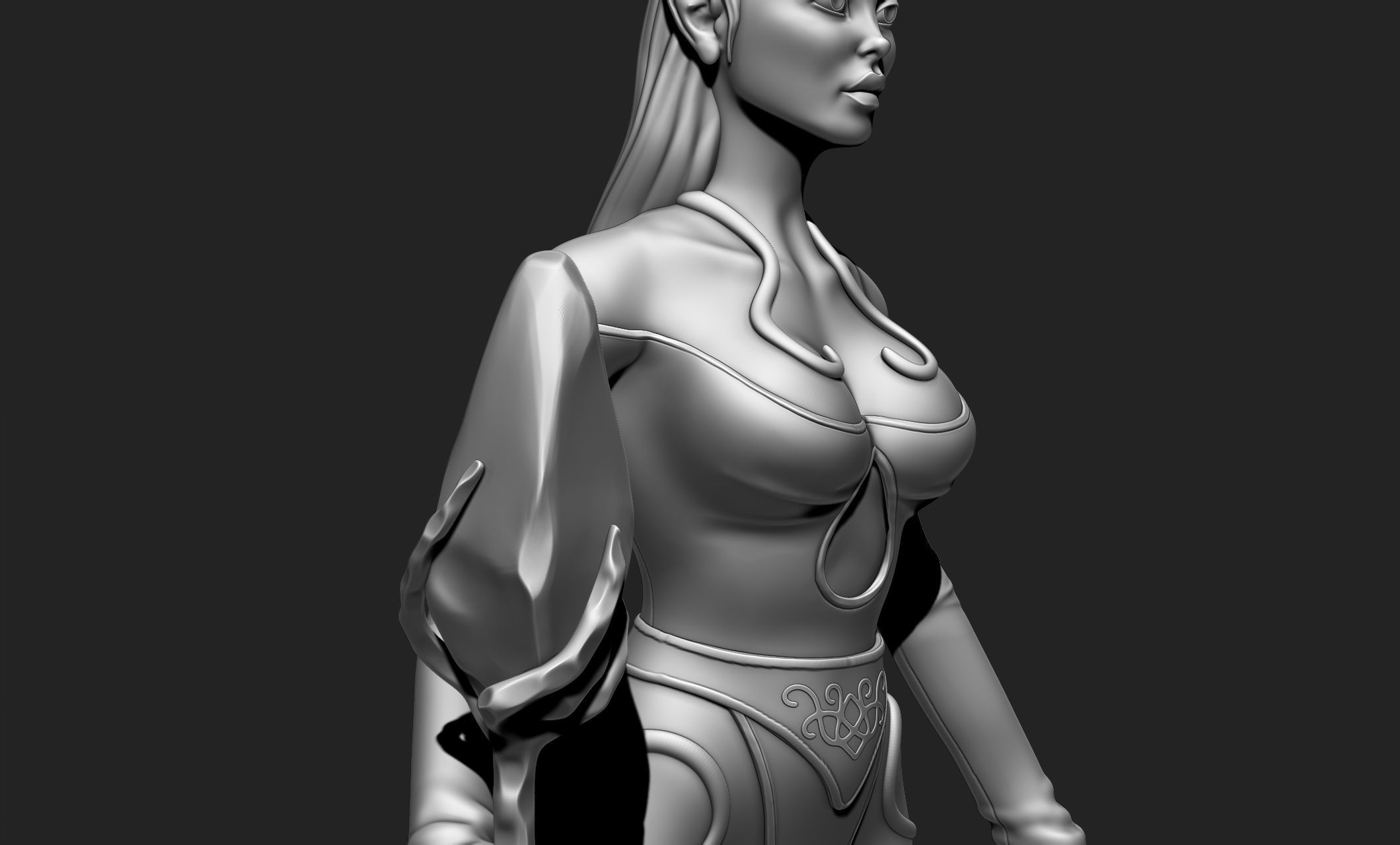 Female Elf Character - Medieval - Fantasy 3D print model_25