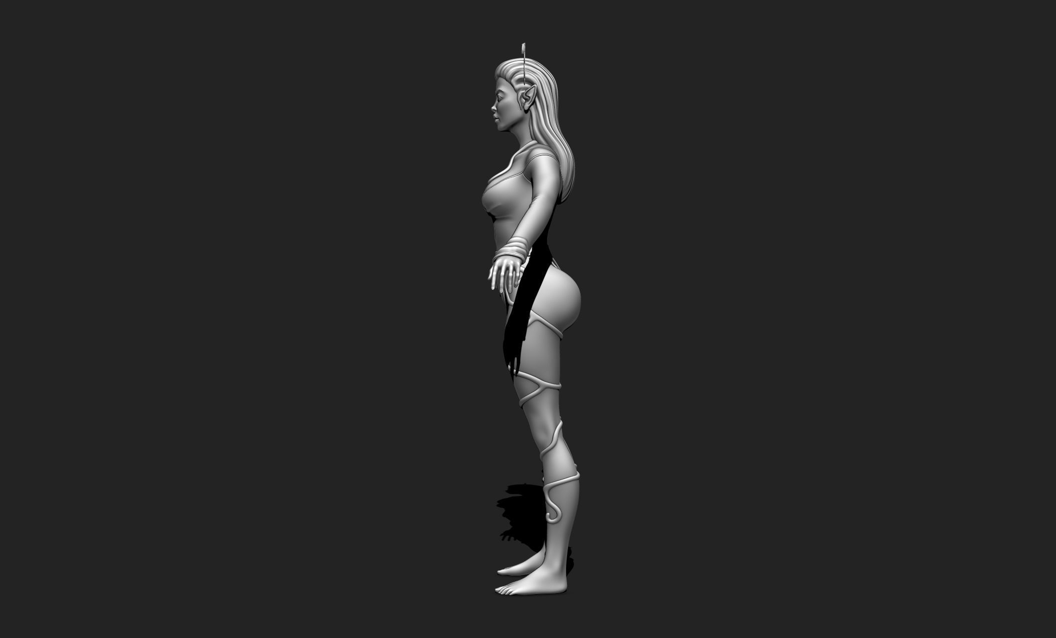 Female Elf Character - Medieval - Fantasy 3D print model_11