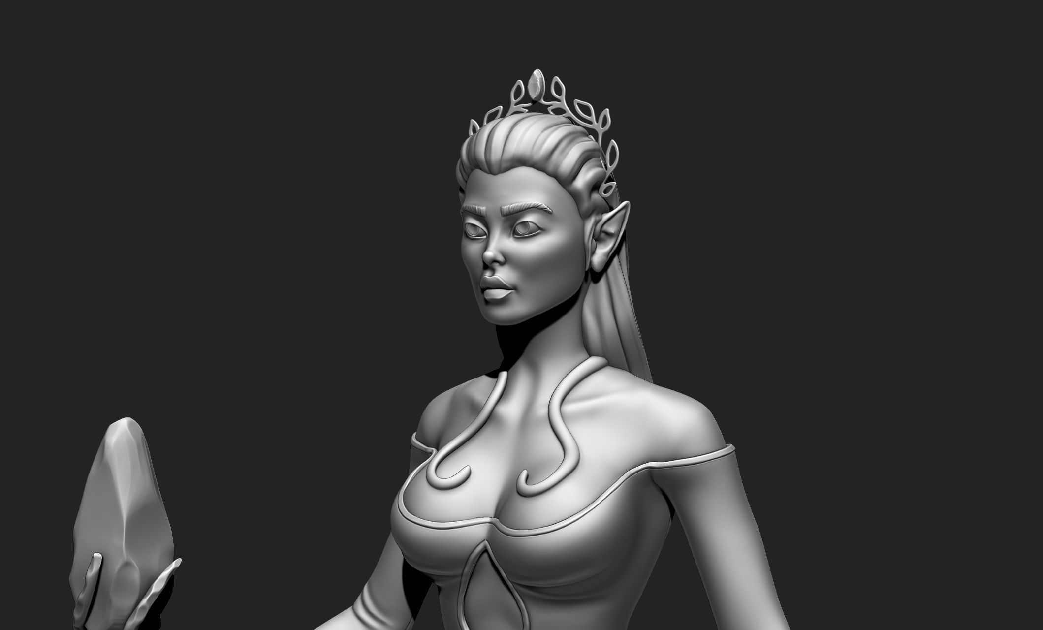 Female Elf Character - Medieval - Fantasy 3D print model_24