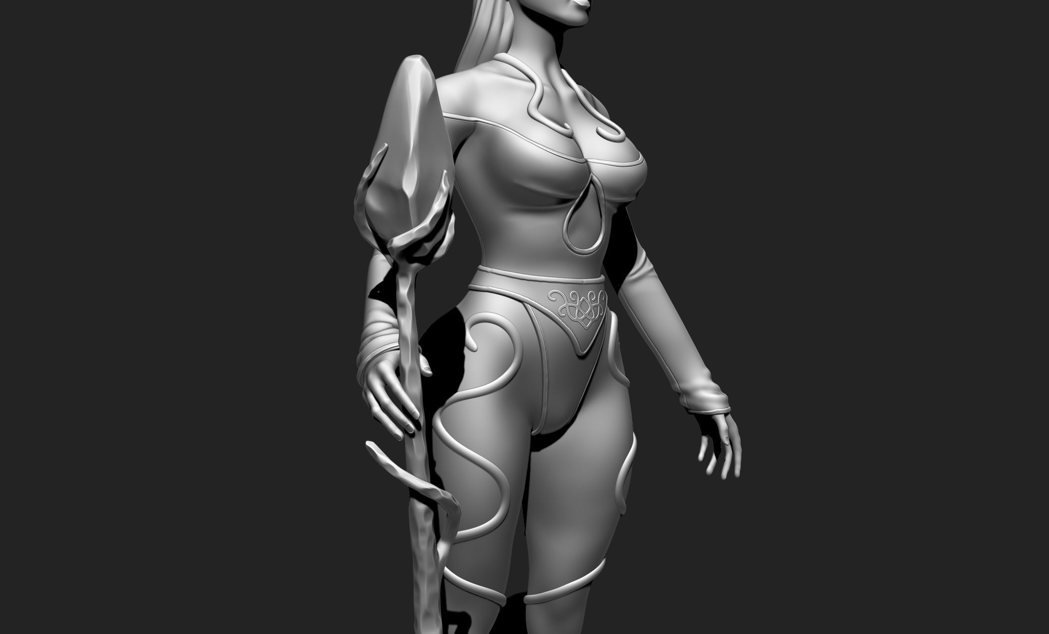 Female Elf Character - Medieval - Fantasy 3D print model_23