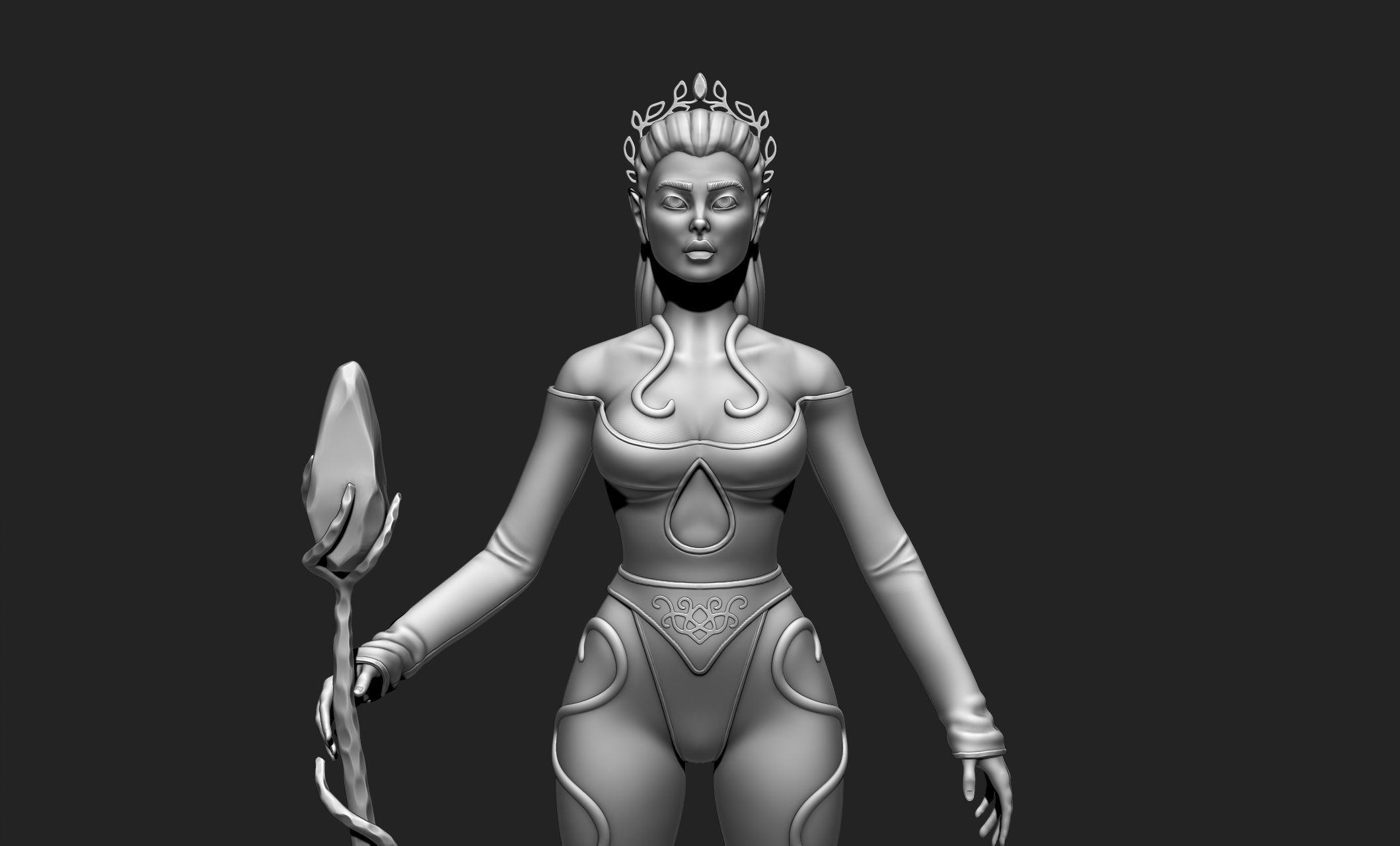 Female Elf Character - Medieval - Fantasy 3D print model_21