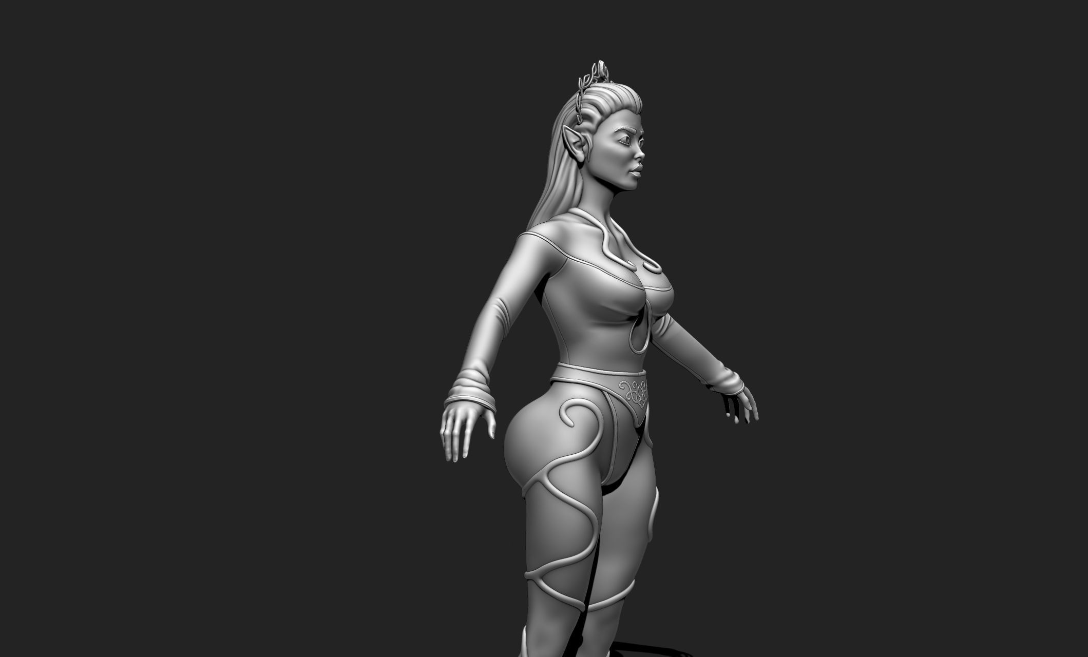 Female Elf Character - Medieval - Fantasy 3D print model_19
