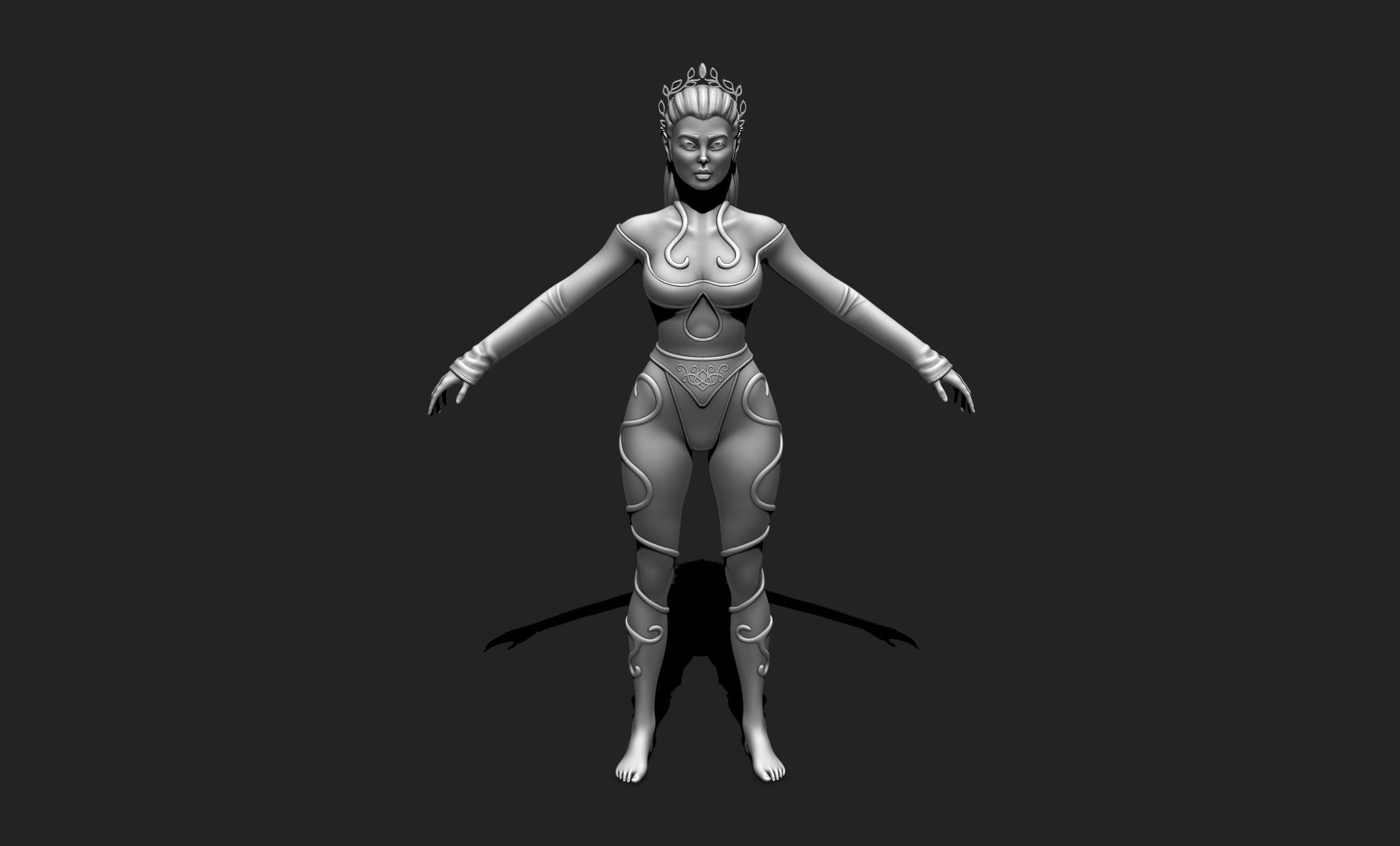 Female Elf Character - Medieval - Fantasy 3D print model_8