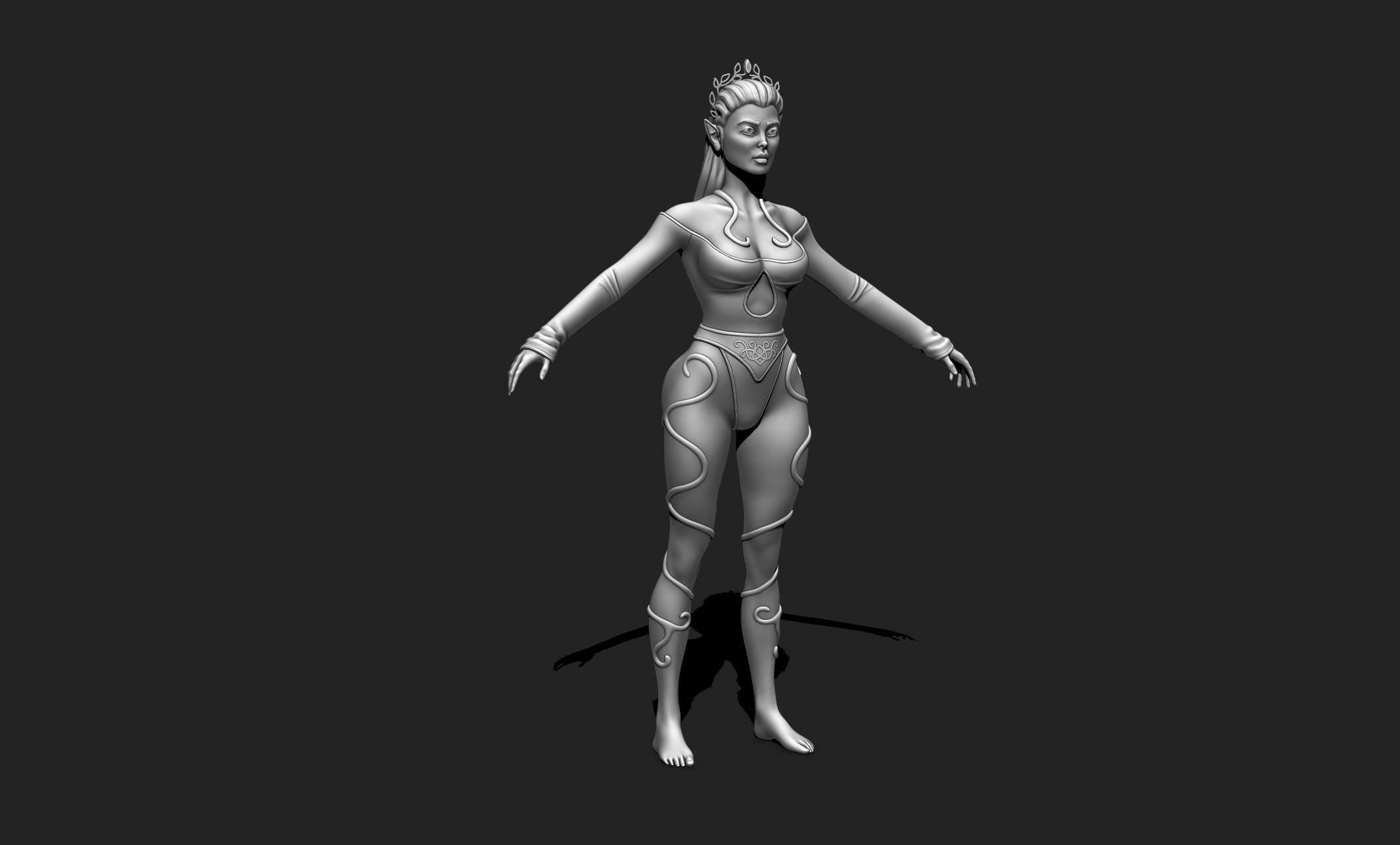 Female Elf Character - Medieval - Fantasy 3D print model_7