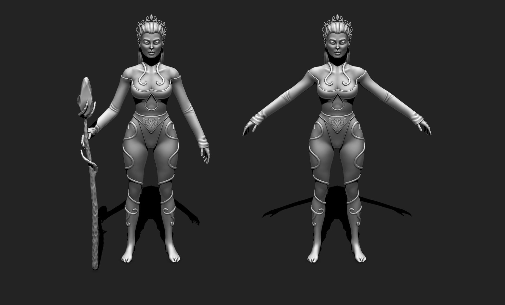 Female Elf Character - Medieval - Fantasy 3D print model_1
