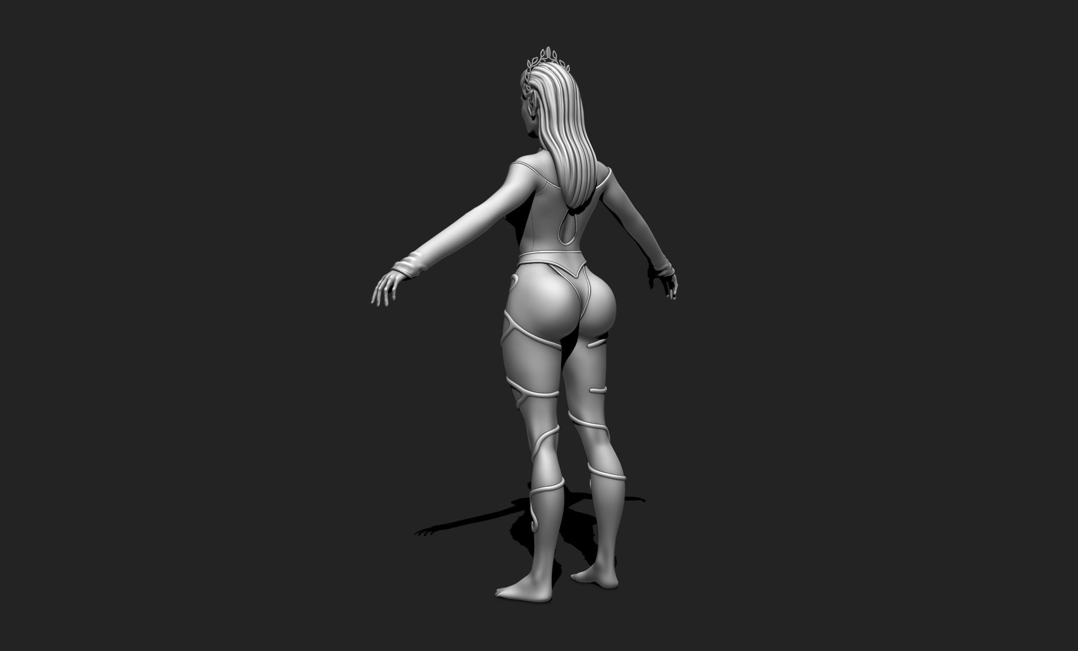 Female Elf Character - Medieval - Fantasy 3D print model_12