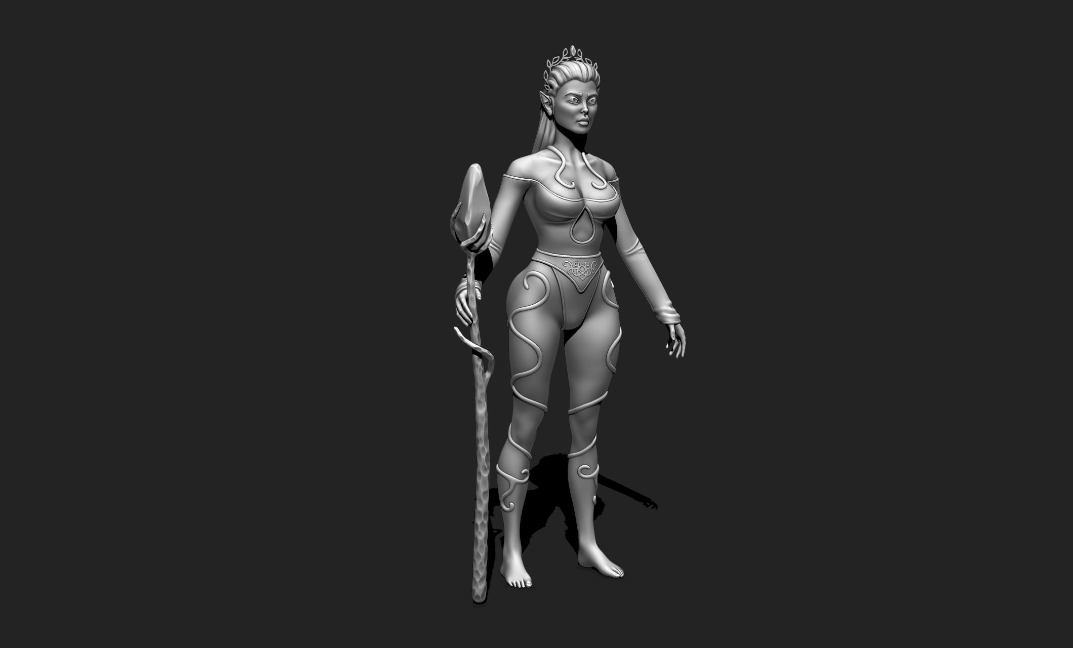Female Elf Character - Medieval - Fantasy 3D print model_6