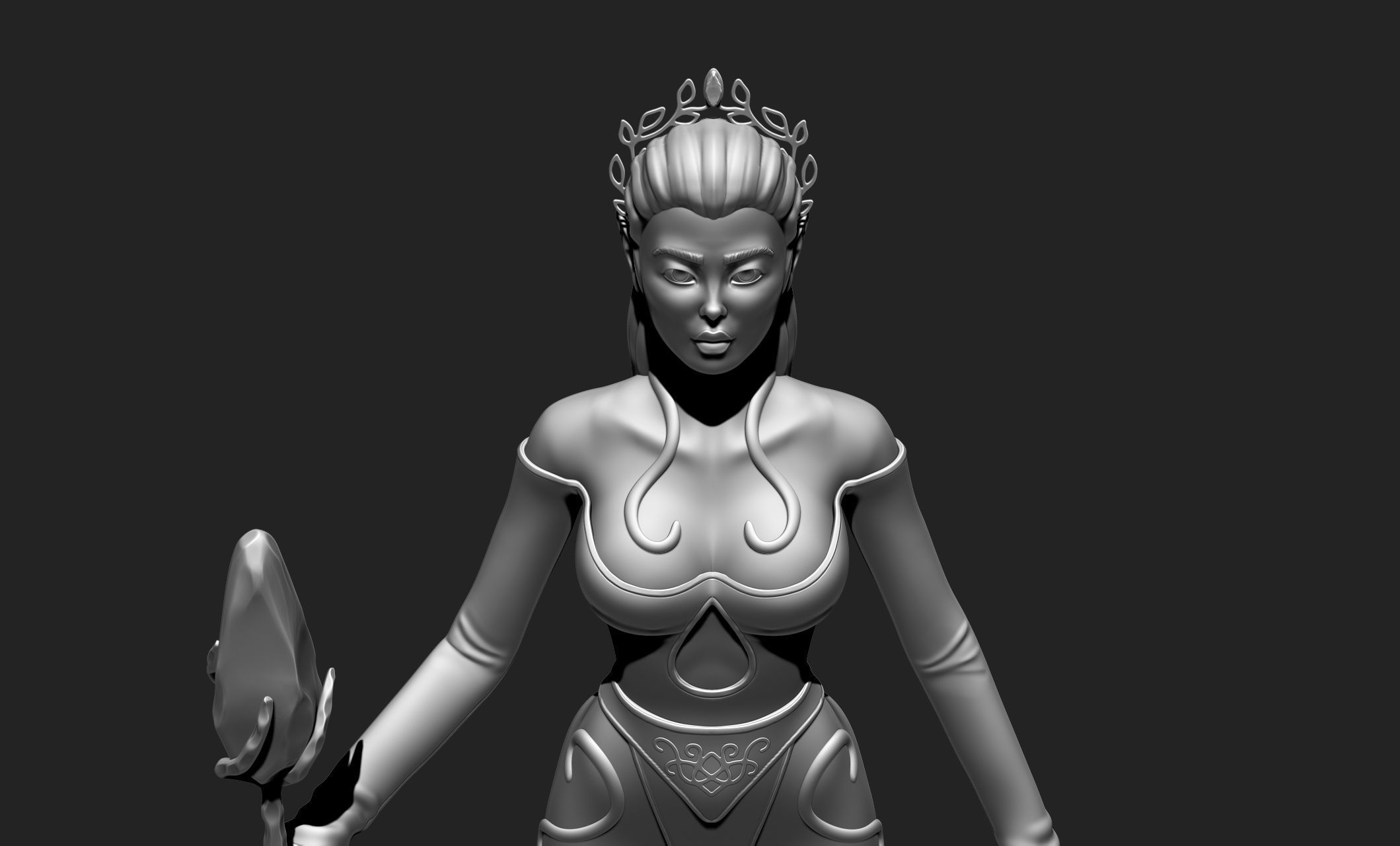 Female Elf Character - Medieval - Fantasy 3D print model_22