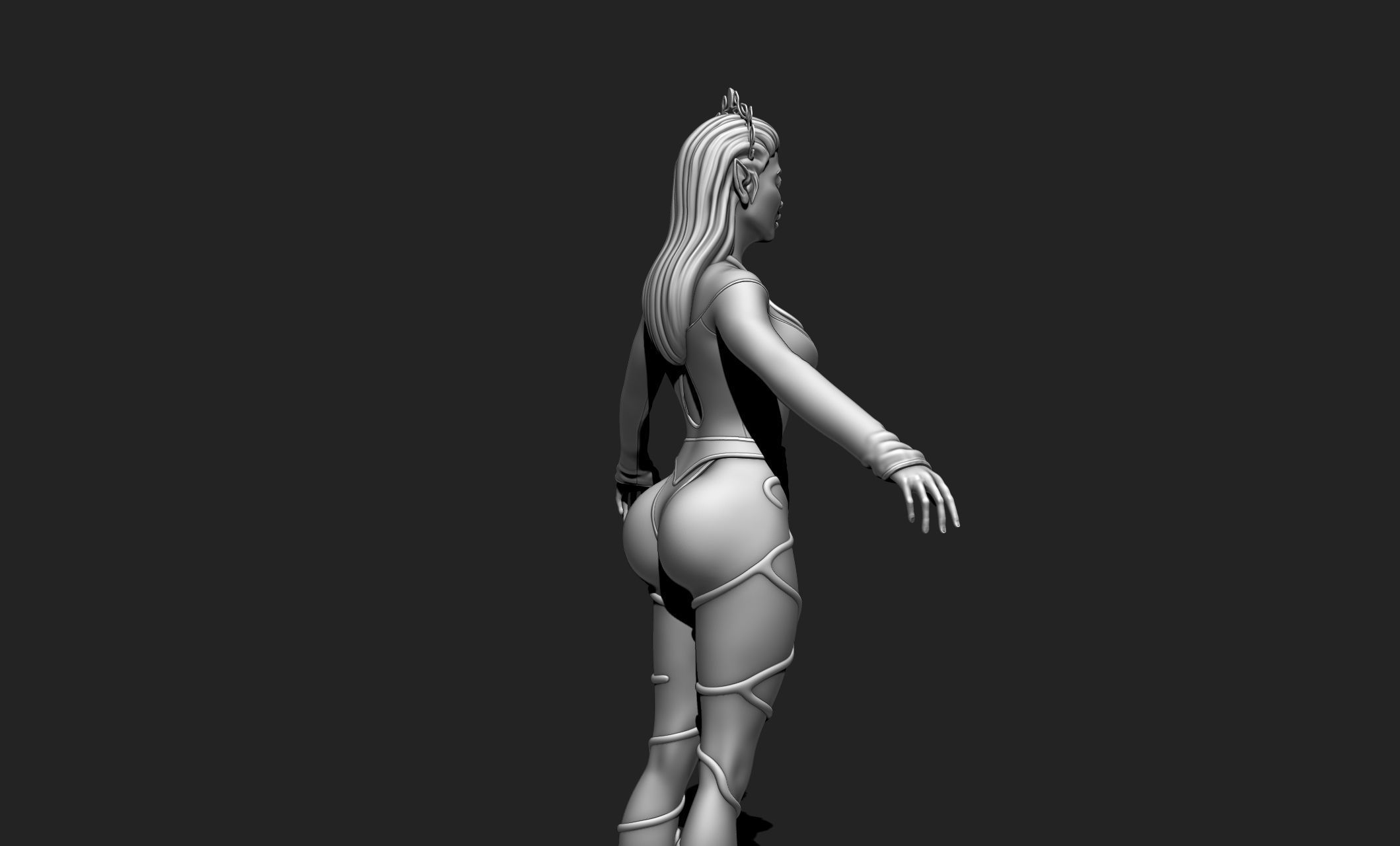Female Elf Character - Medieval - Fantasy 3D print model_16