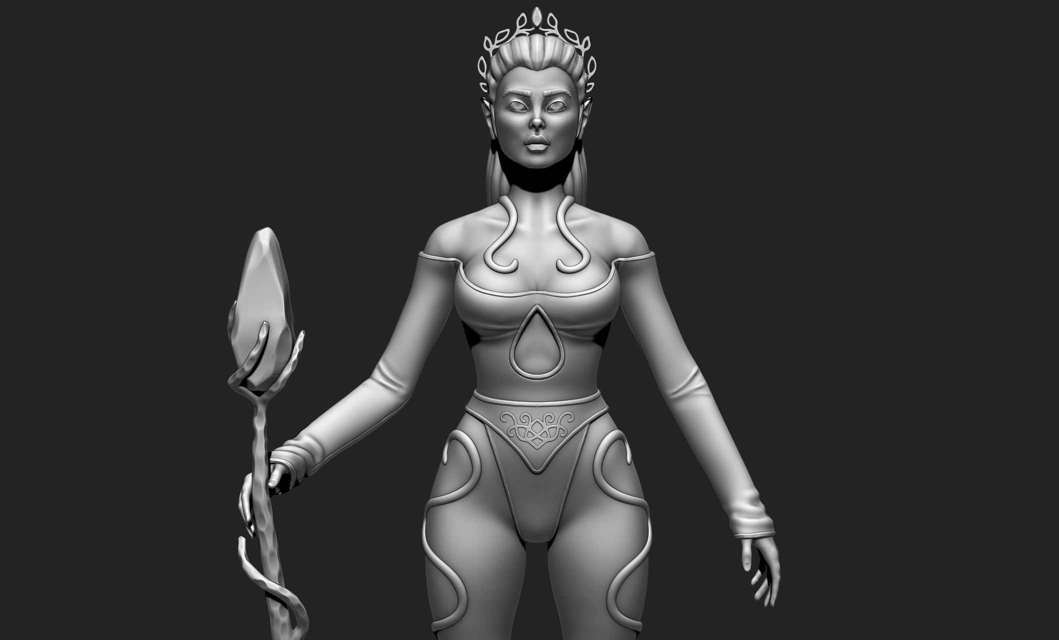 Female Elf Character - Medieval - Fantasy 3D print model_4