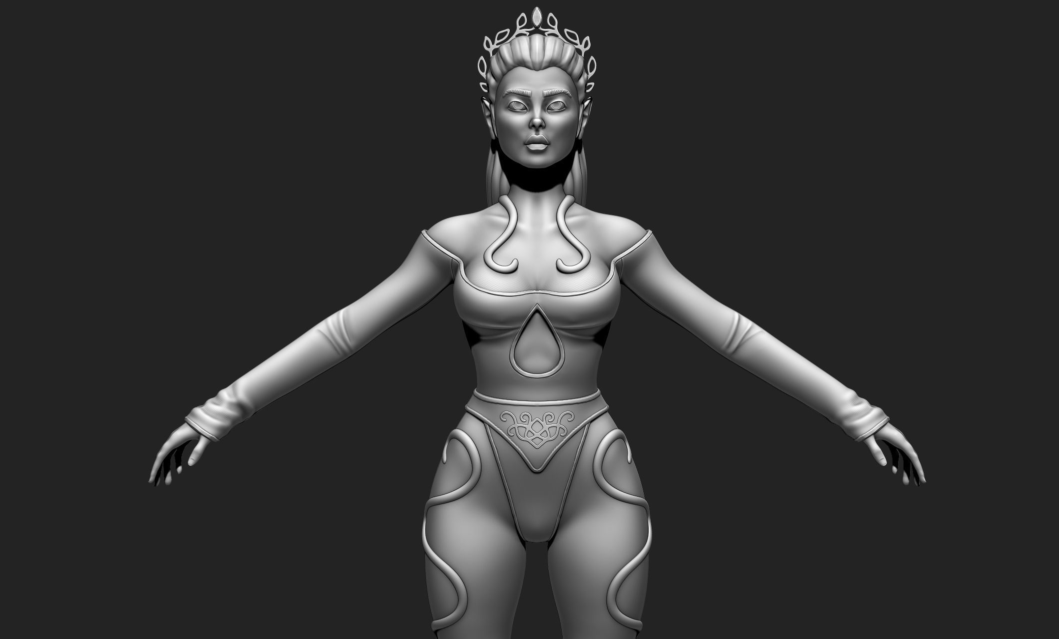 Female Elf Character - Medieval - Fantasy 3D print model_5