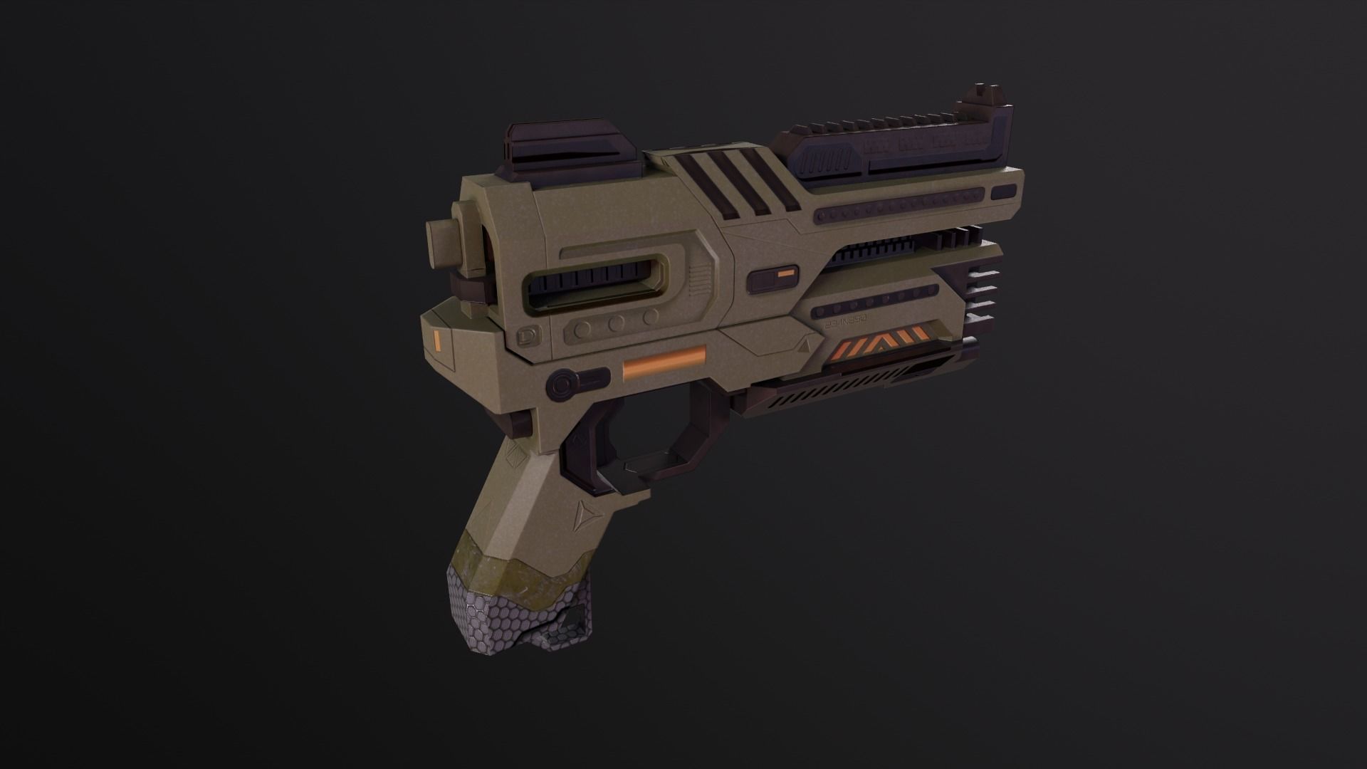 AAA Gun game-ready Low-poly 3D model_2
