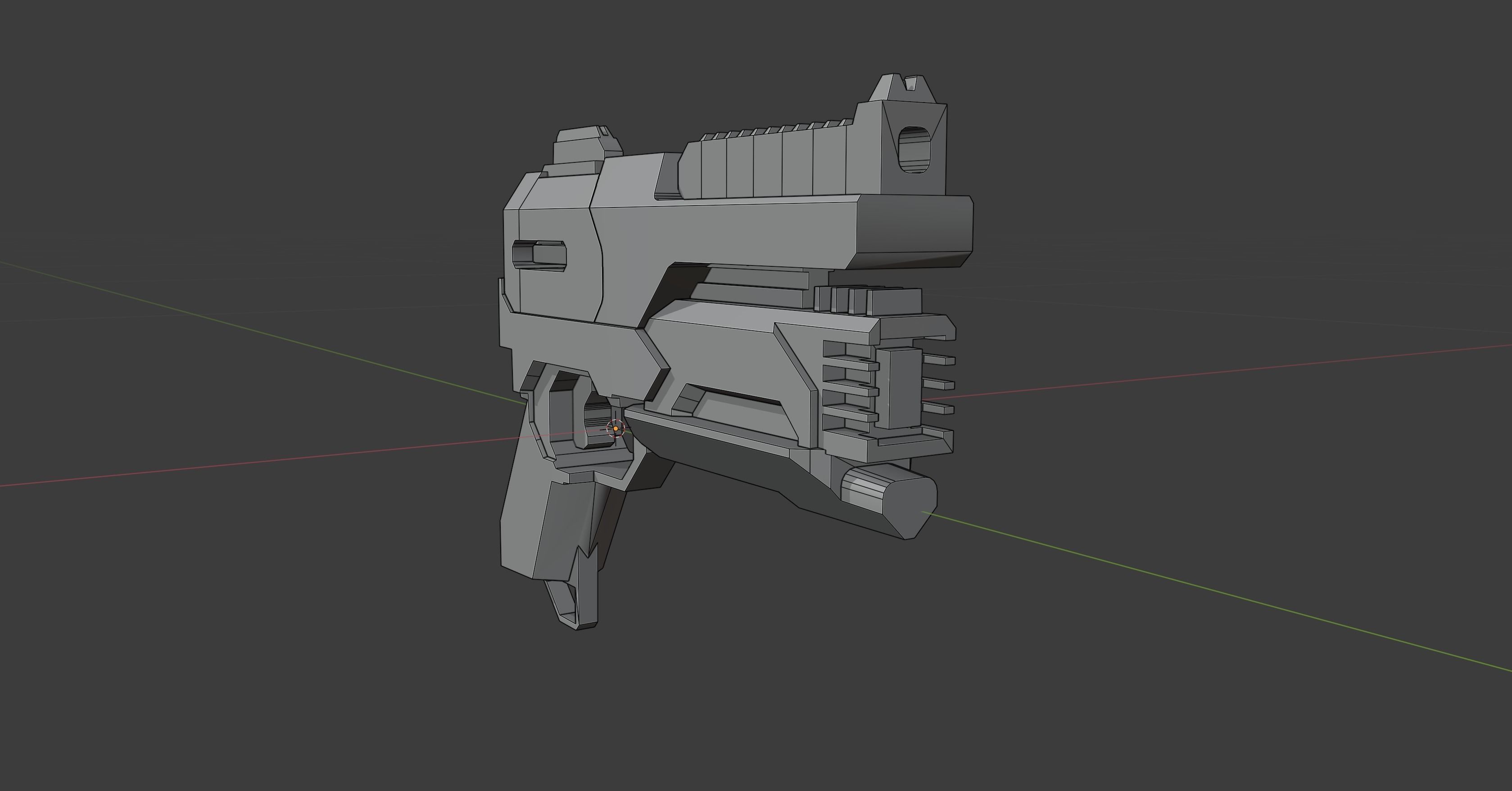 AAA Gun game-ready Low-poly 3D model_7