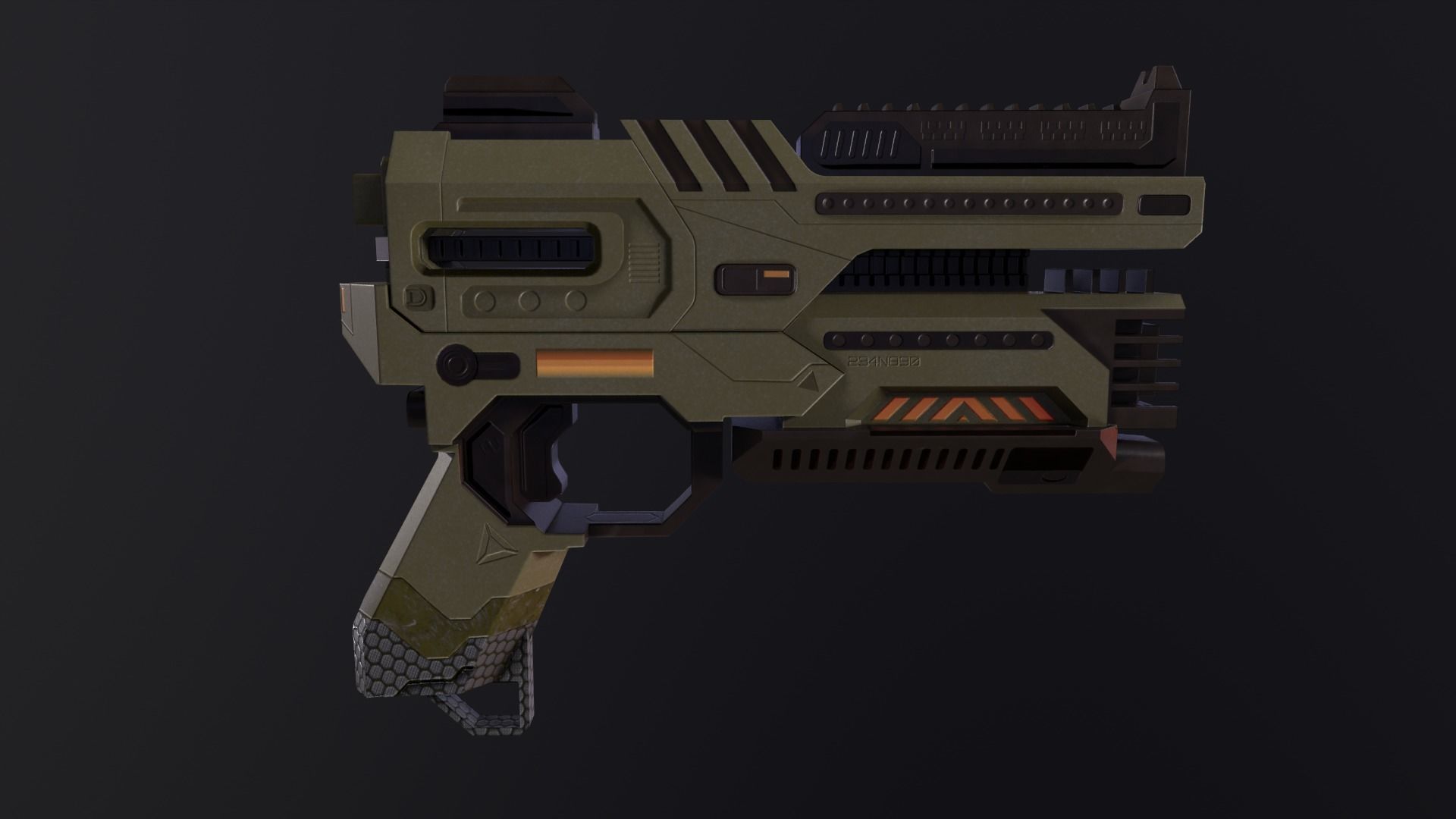 AAA Gun game-ready Low-poly 3D model_3
