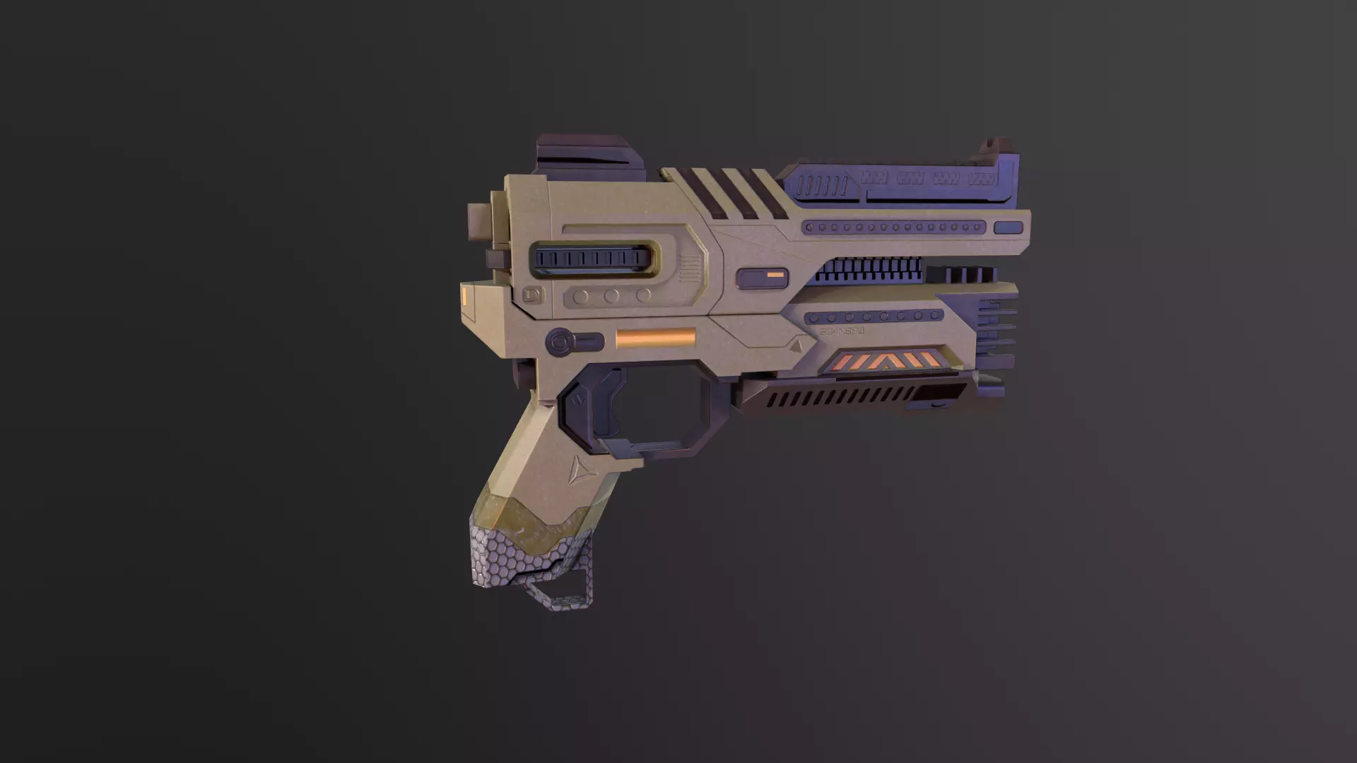 AAA Gun game-ready Low-poly 3D model_0