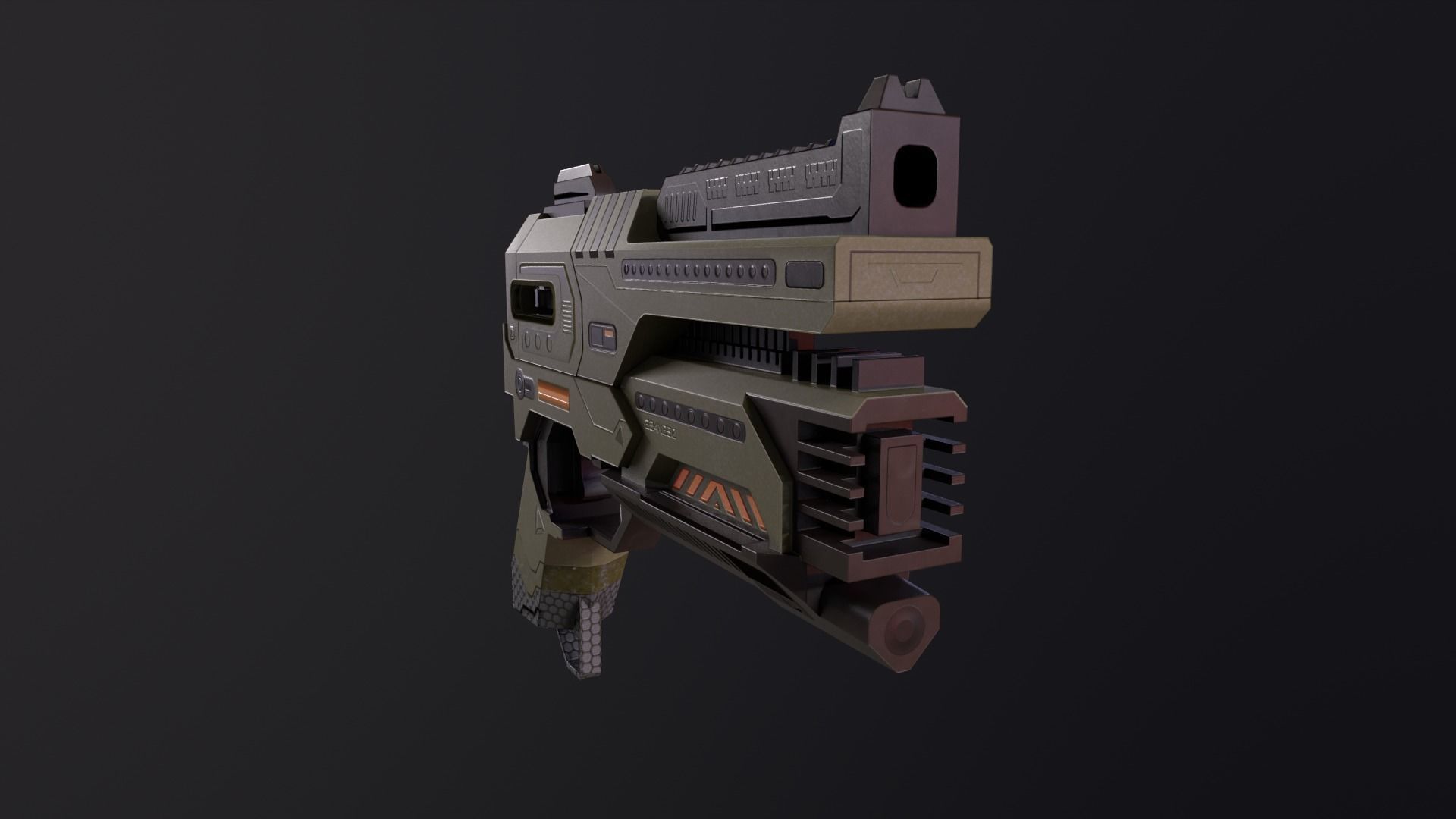 AAA Gun game-ready Low-poly 3D model_4