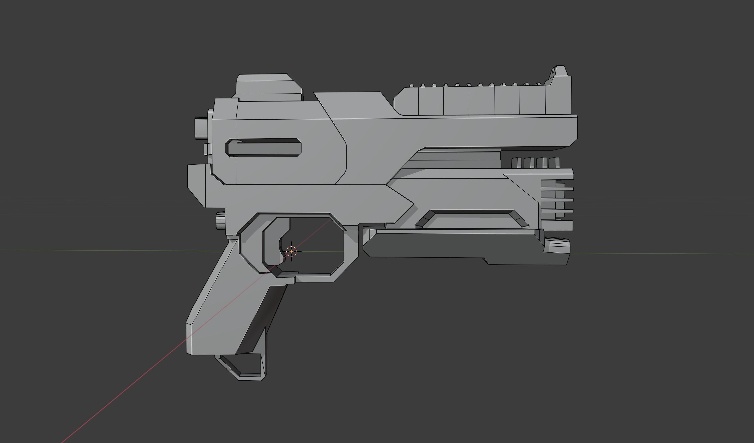 AAA Gun game-ready Low-poly 3D model_6