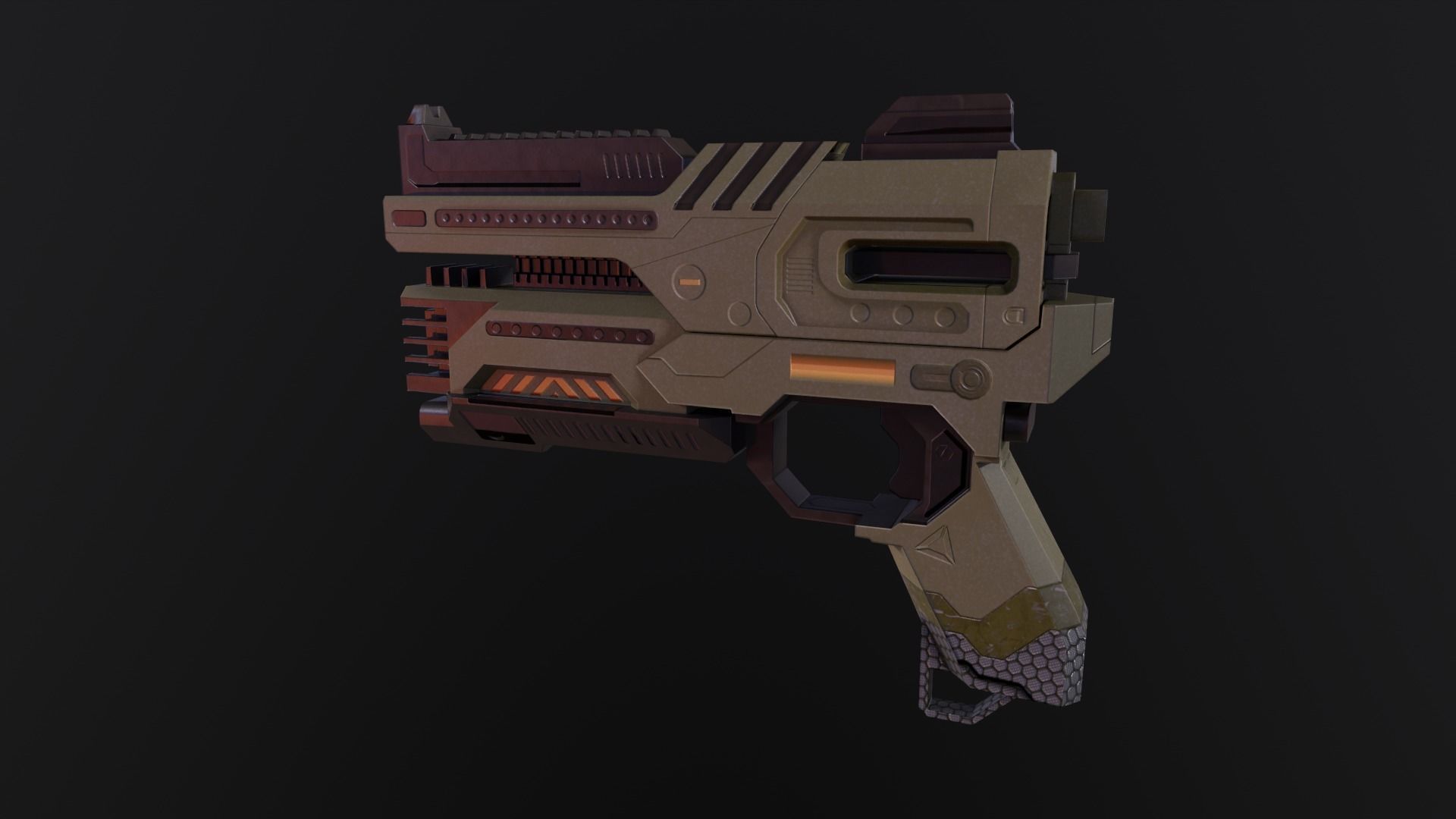 AAA Gun game-ready Low-poly 3D model_5