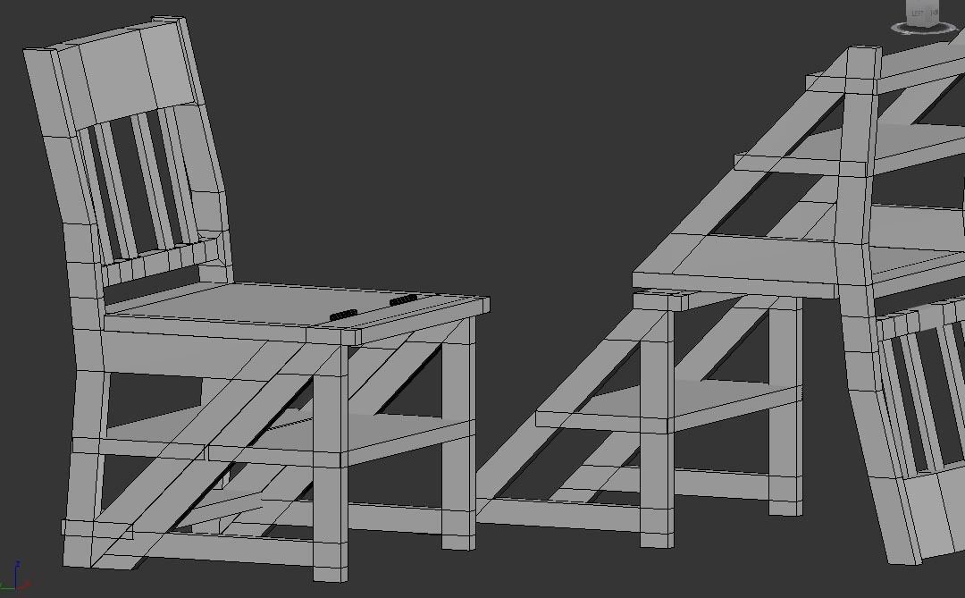 3d Low-poli Chair Transformer Ladder Low-poly 3D model_6