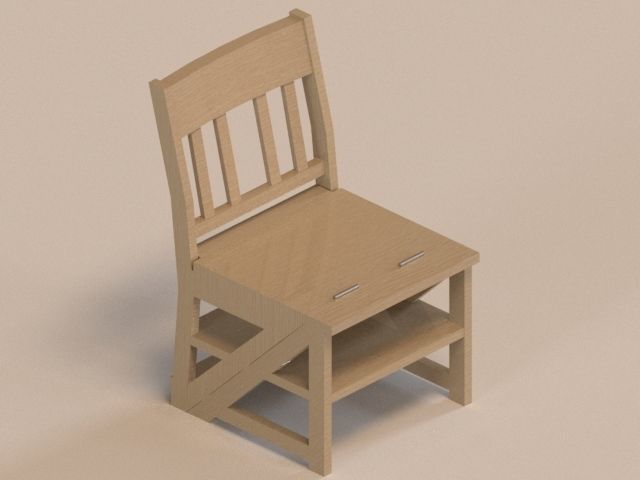 3d Low-poli Chair Transformer Ladder Low-poly 3D model_1