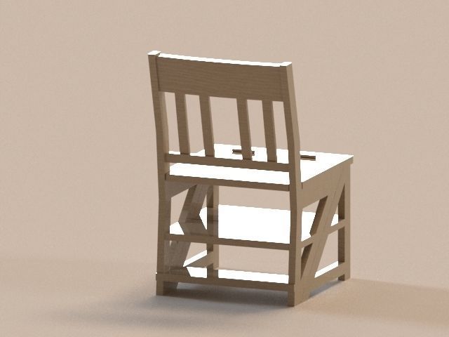 3d Low-poli Chair Transformer Ladder Low-poly 3D model_3
