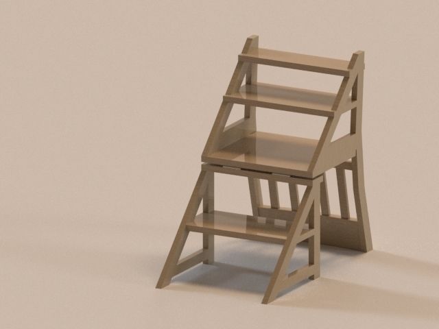 3d Low-poli Chair Transformer Ladder Low-poly 3D model_2