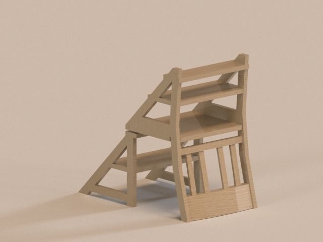 3d Low-poli Chair Transformer Ladder Low-poly 3D model_4