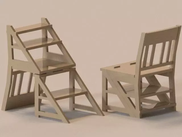 3d Low-poli Chair Transformer Ladder Low-poly 3D model_0
